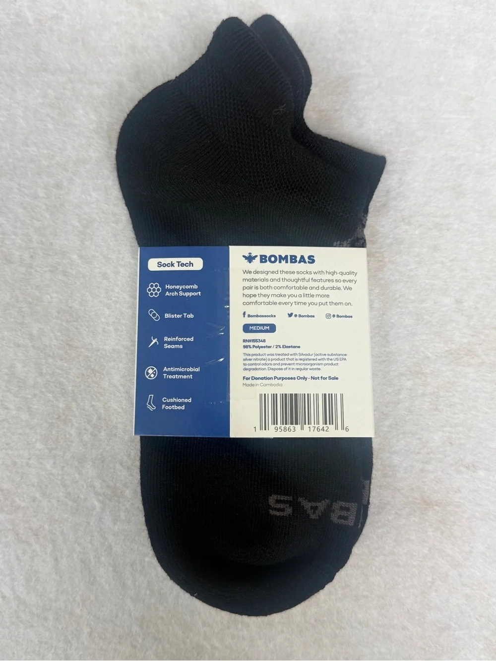 Bombas 4pack. medium. Unisex Low-Cut Athletic No-Show Socks. NWT